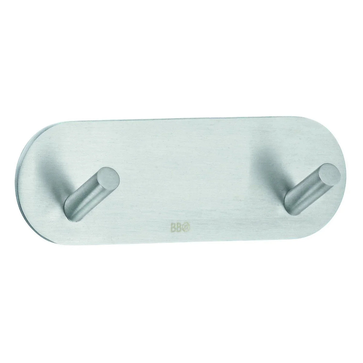 BESLAGSBODEN Design Double Hook mini in Brushed Stainless Steel Self-adhesive B1081