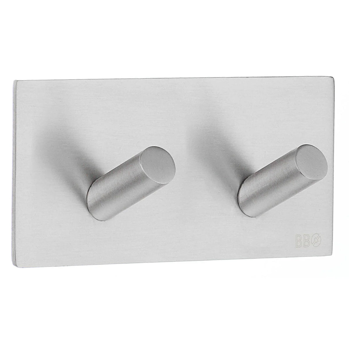BESLAGSBODEN Design Double Hook in Brushed Stainless Steel Self-adhesive B1093
