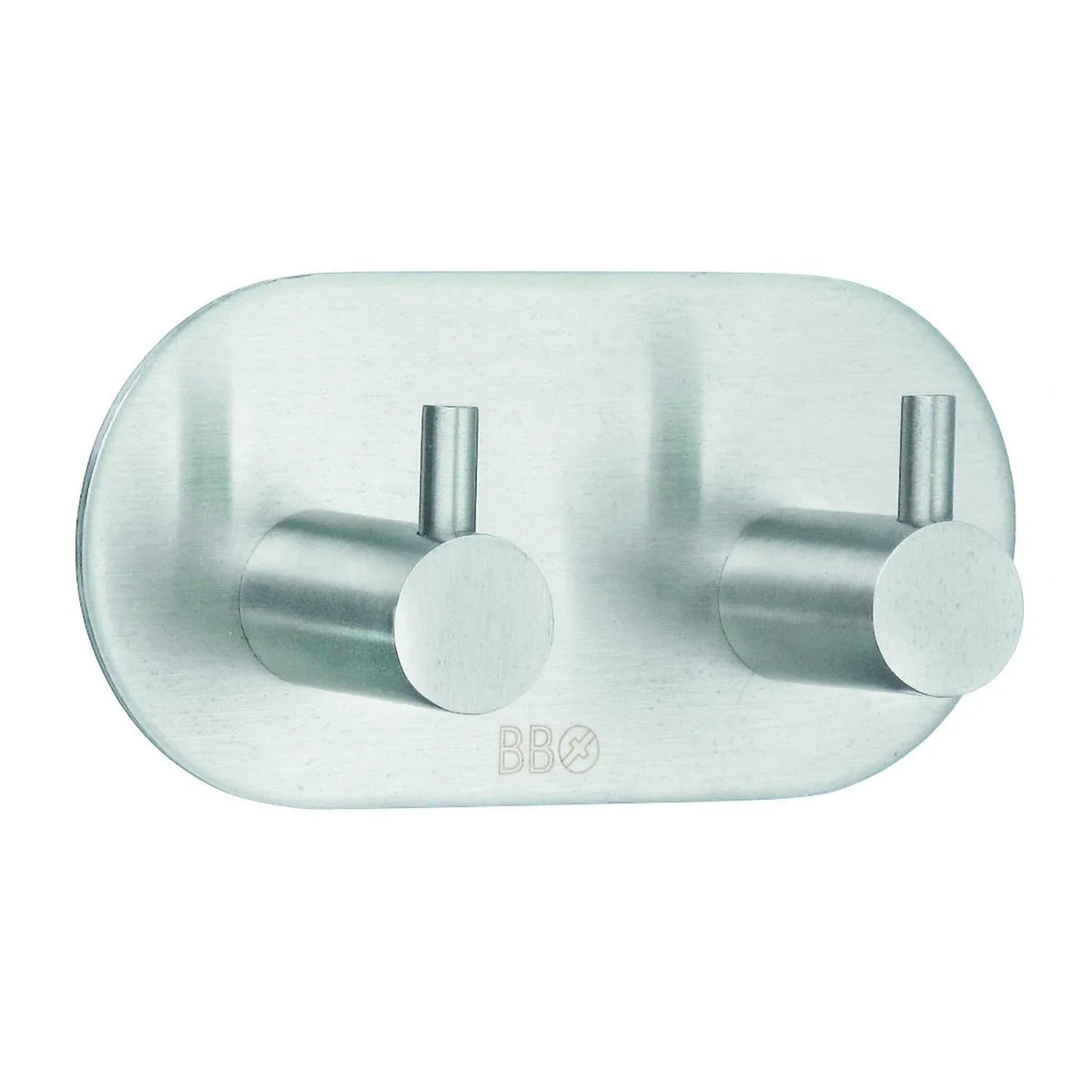 BESLAGSBODEN Design Double Towel Hook in Brushed Stainless Steel Self-adhesive B1102