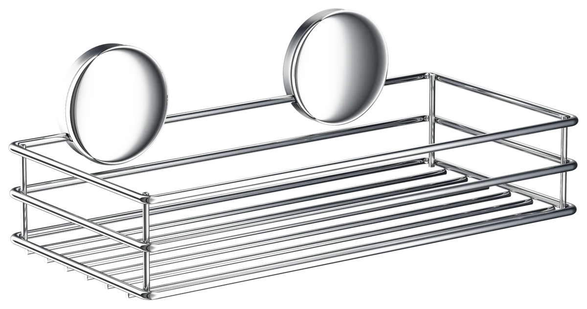 Self Adhesive Single Shower Basket In Polished Chrome B1200