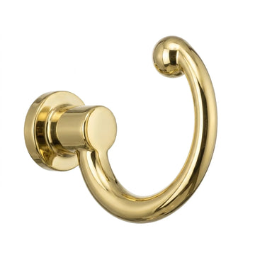 BESLAGSBODEN Single Hook in Polished Brass Finish, Pair, Height 42 mm B233