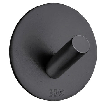 BESLAGSBODEN Design Single Hook in Matt Black Stainless Steel Self-adhesive BB1090