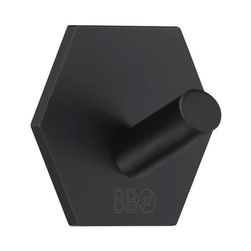 BESLAGSBODEN Single Hook, Hexagon, Self-adhesive, Black BB1160