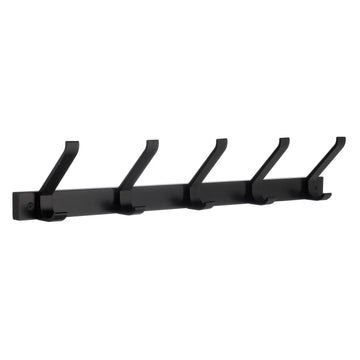 BESLAGSBODEN Coat and Hat Rack, Five Hooks, Black/Black Aluminium BB1165