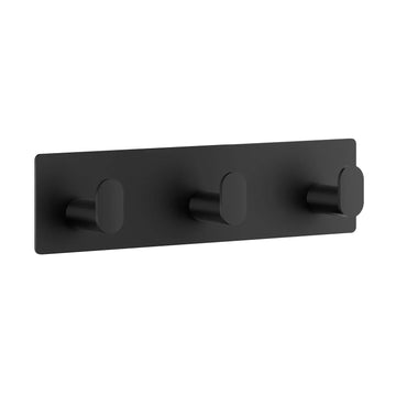CUBE Triple Hook. Black. Self adhesive. 192 x 48 mm. BB459
