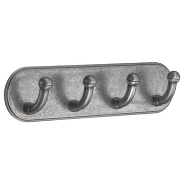BESLAGSBODEN Design Quadruple Hook in Pewter, Self-adhesive BG1124