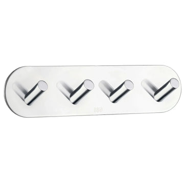 BESLAGSBODEN Design Quadruple Hook in Polished Stainless Steel Self-adhesive BK1094