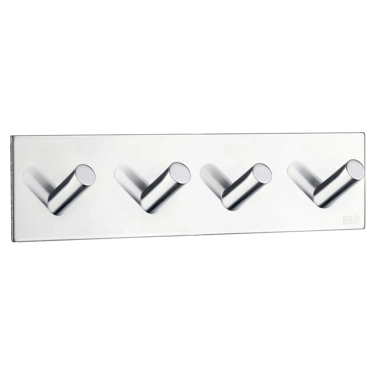 BESLAGSBODEN Design Quadruple Hook in Polished Stainless Steel Self-adhesive BK1096