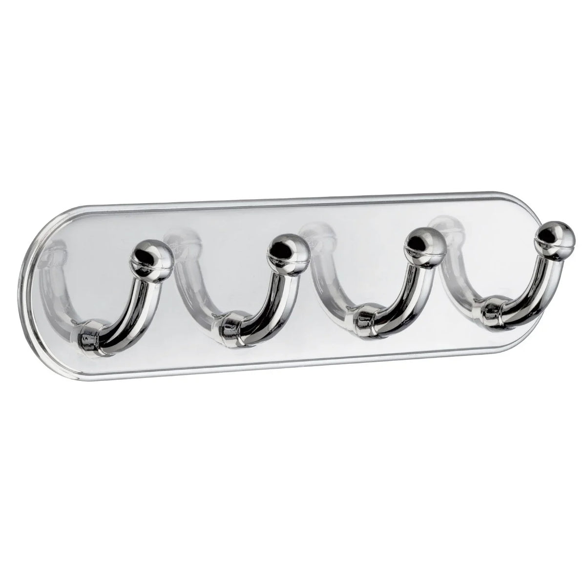 BESLAGSBODEN Design Quadruple Hook in Polished Chrome Self-adhesive BK1124