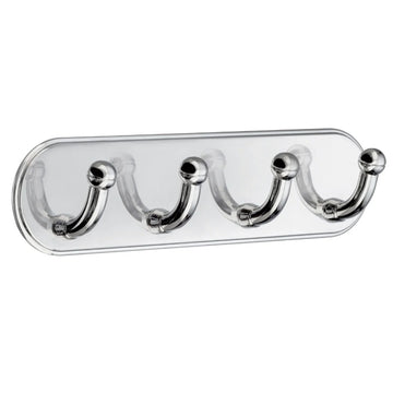 BESLAGSBODEN Design Quadruple Hook in Polished Chrome Self-adhesive BK1124