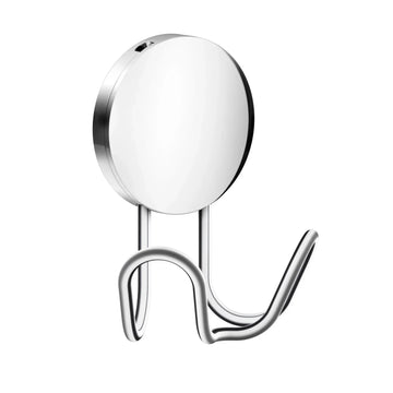 BESLAGSBODEN Double hook, Self-adhesive, Polished chrome, Height 90 mm BK356