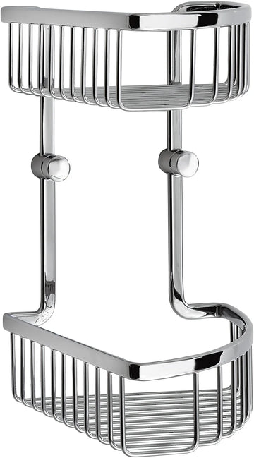 SIDELINE Corner Shower Basket, Double, Polished Chrome, Height 295 mm DK2041