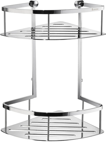 SIDELINE Corner Shower Basket, Double, Polished Chrome DK3032