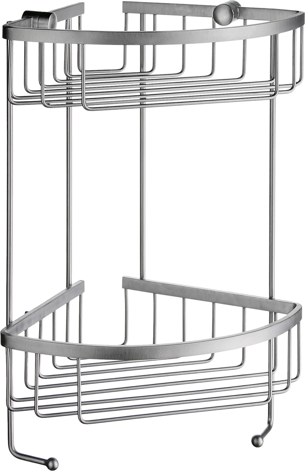 SIDELINE Design Corner Soap Basket, Double in Brushed Chrome DS2031