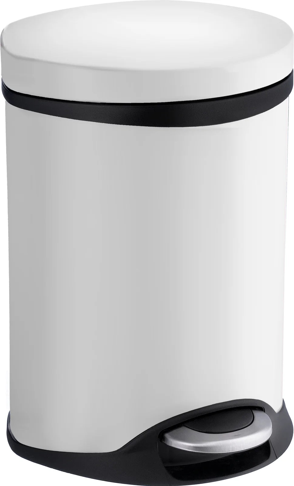 OUTLINE Pedal bin 6l. Soft Close in White Lacquered Stainless Steel FK662