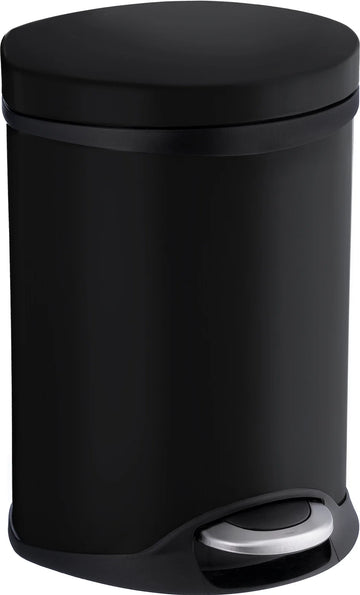 OUTLINE Pedal bin 6l. Soft Close in Black Lacquered Stainless Steel FK665