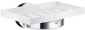 Home Soapdish wall mounted - porcelain/ polished chrome HK342P