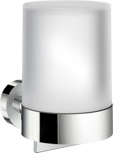 HOME Holder with Soap Dispenser, Polished chrome/Frosted Glass HK361