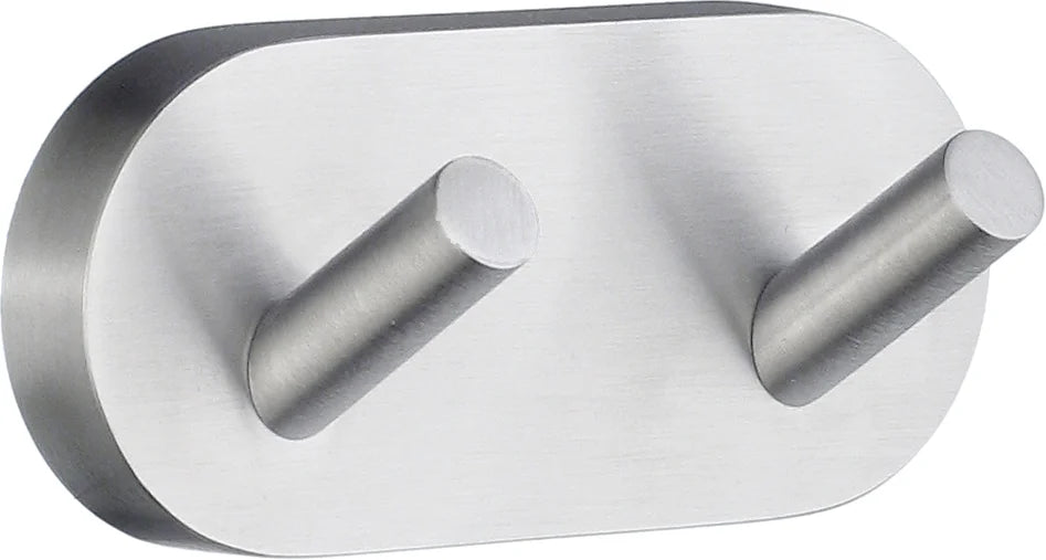 HOME Double Towel Hook in Brushed Chrome HS356