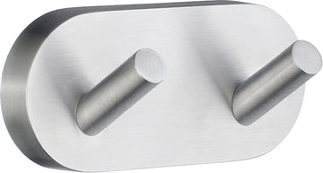 HOME Double Towel Hook in Brushed Chrome HS356