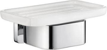 ICE Holder with Soap Dish, Polished chrome with dish in porcelain OK442P