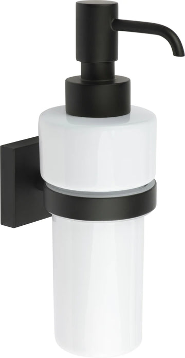 HOUSE Holder with Soap Dispenser, Black/Porcelain RB369P