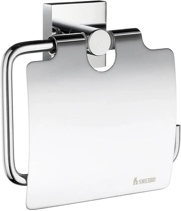 HOUSE Toilet Roll Holder with Cover in Polished Chrome RK3414