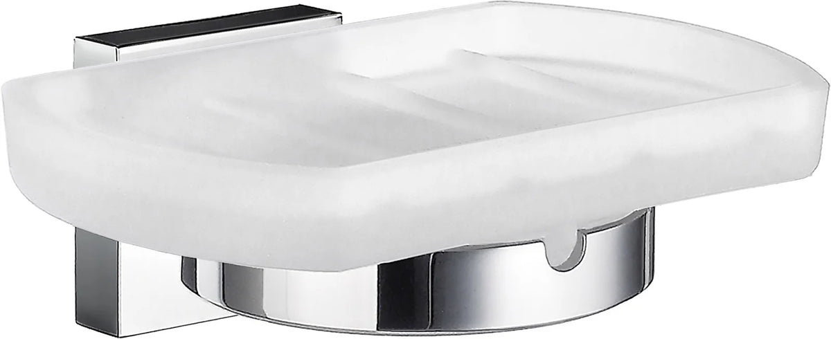 HOUSE Holder in Polished Chrome with Frosted Glass Soap Dish RK342