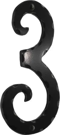 Decorative wrought iron 6'' house numeral 3 S023