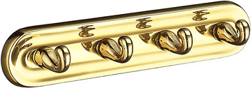 VILLA Quadruple Hook in Polished Brass V259