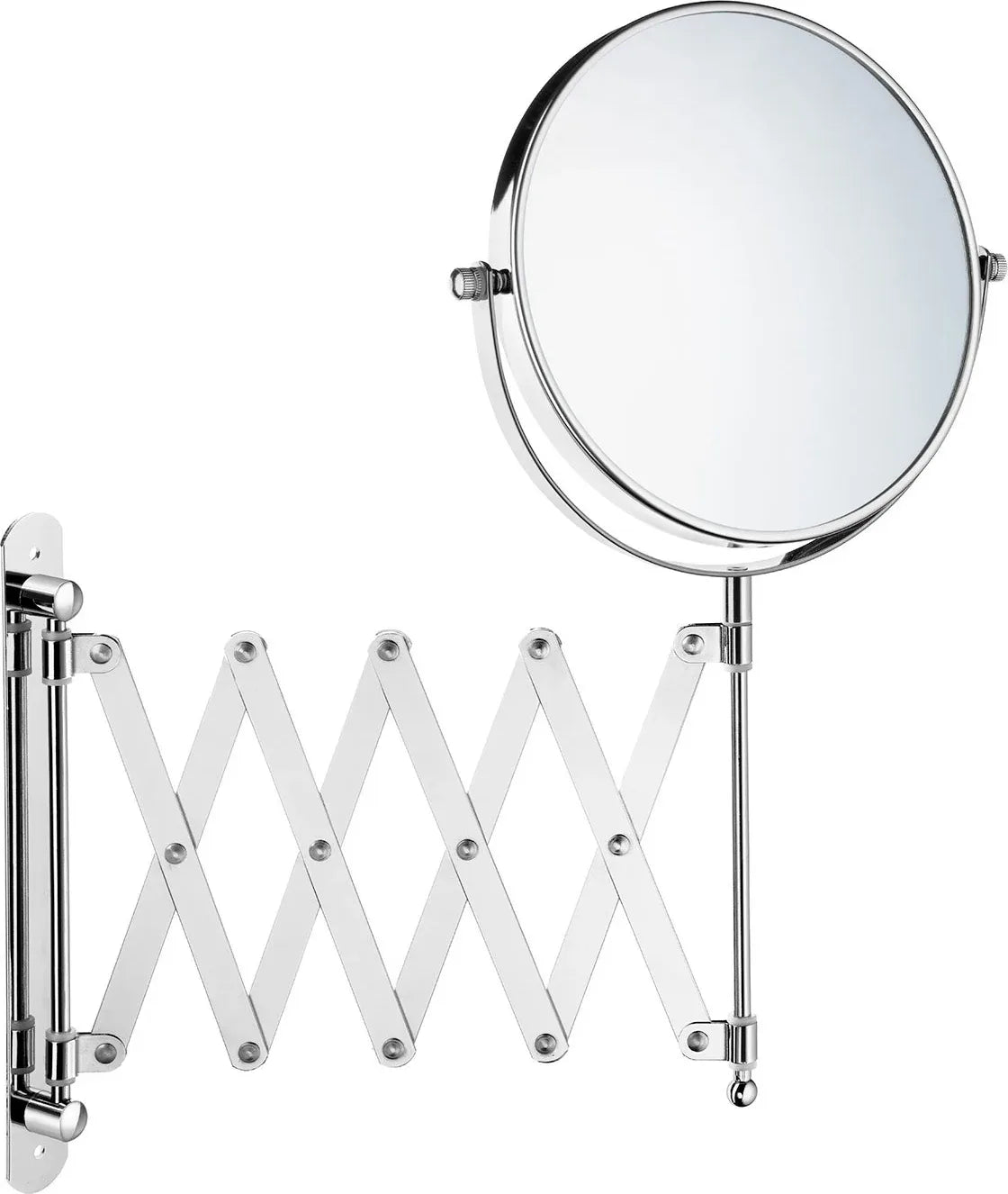 Wallmounted extendable/retractable double sided cup make-up/shaving mirror- 7x's magnification & normal Z632