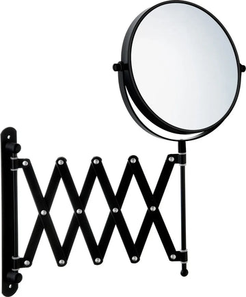 Wallmounted extendable/retractable double sided cup make-up/shaving mirror- 7x's magnification & normal ZB632