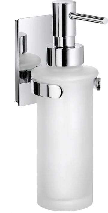 POOL Holder in Polished Chrome with Frosted Glass Soap Dispenser ZK369