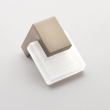 Affinity White Knob with Satin Nickel Base K-1201-SN