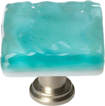 Glacier Aqua Knob with Satin Nickel Base K-207-SN
