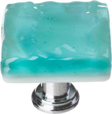 Glacier Aqua Knob with Polished Chrome Base K-207-PC