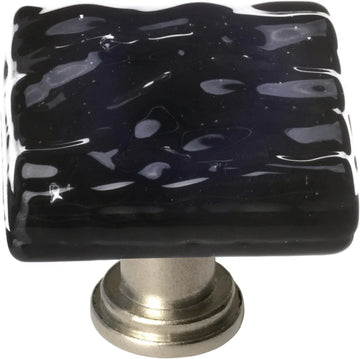 Glacier Black Knob with Satin Nickel Base K-213-SN
