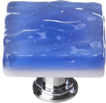 Glacier Sky Blue Knob with Polished Chrome Base K-219-PC