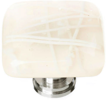 Cirrus Vanilla & White Mardi Gras Knob with Polished Chrome Base K-500-PC