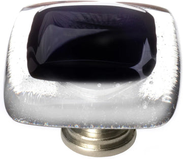 Reflective Black Knob with Satin Nickel Base K-700-SN