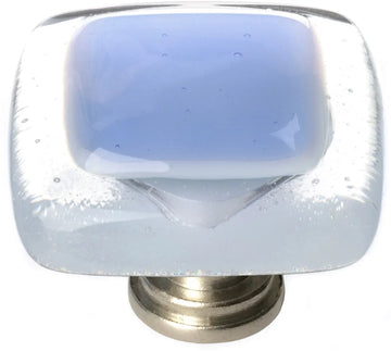 Reflective Sky Blue Knob with Satin Nickel Base K-704-SN