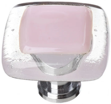 Reflective Pink Knob with Polished Chrome Base K-717-PC