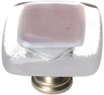 Reflective Purple Knob with Satin Nickel Base K-718-SN