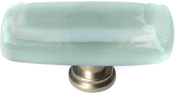 Stratum Spruce Green Long Knob with Satin Nickel Base LK-103-SN