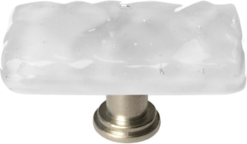Glacier Blue-grey Long Knob with Satin Nickel Base LK-204-SN