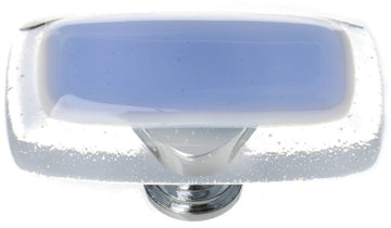 Reflective Sky Blue Long Knob with Polished Chrome Base LK-704-PC