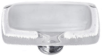 Reflective Blue-grey Long Knob with Polished Chrome Base LK-710-PC