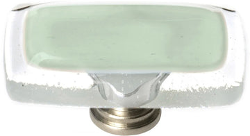 Reflective Spruce Green Long Knob with Satin Nickel Base LK-712-SN