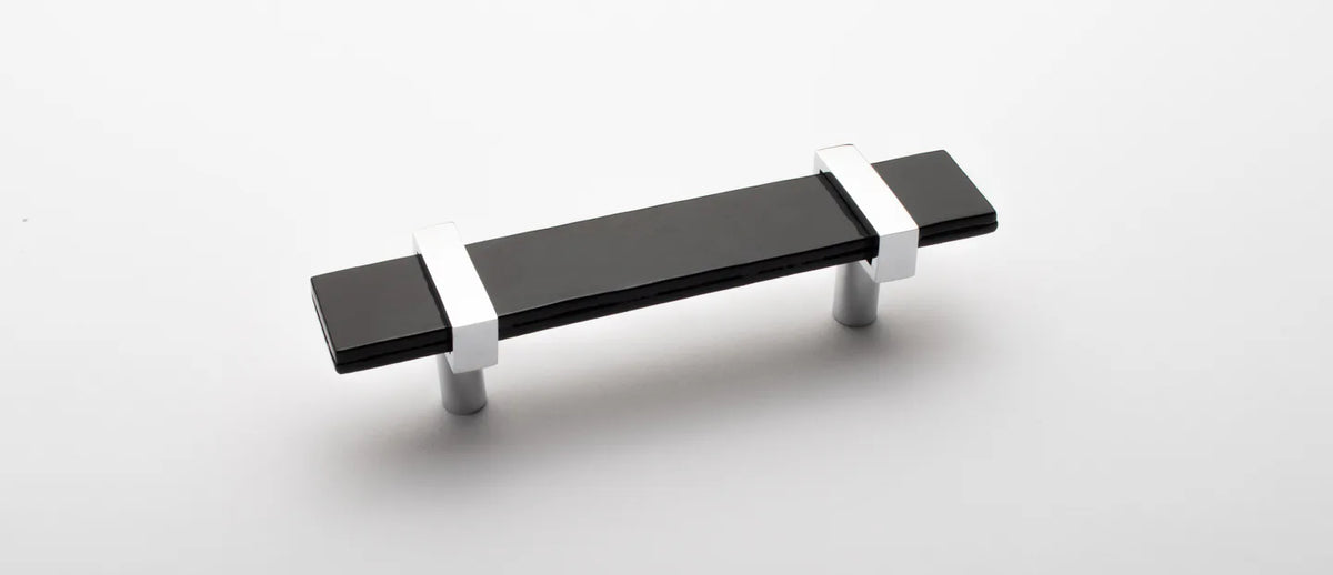 Adjustable 5.5'' Black Pull with Polished Chrome Base P-1903-5.5-PC