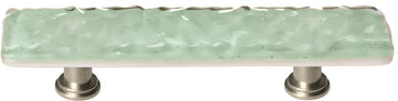 Glacier Spruce Green Pull with Satin Nickel Base P-201-SN